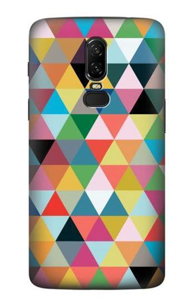 S3049 Triangles Vibrant Colors Case Cover Custodia per OnePlus 6