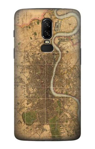 S3230 Vintage Map of London Case Cover Custodia per OnePlus 6