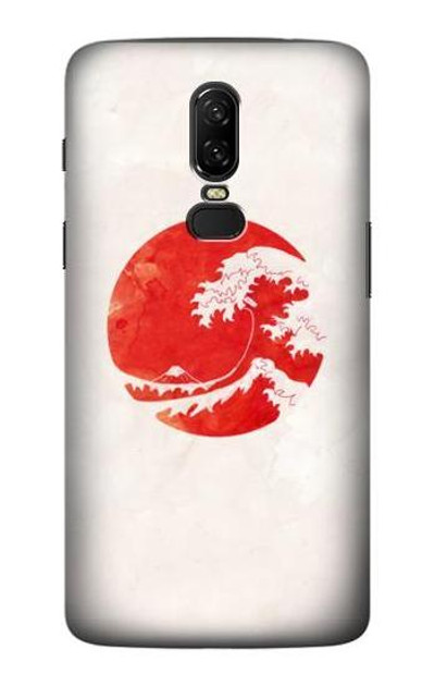 S3237 Waves Japan Flag Case Cover Custodia per OnePlus 6