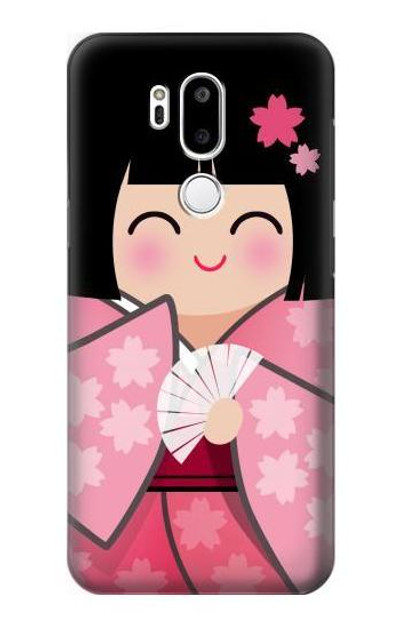 S3042 Japan Girl Hina Doll Kimono Sakura Case Cover Custodia per LG G7 ThinQ