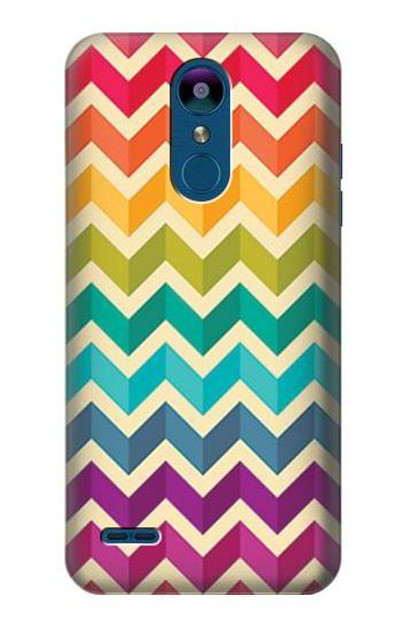 S2362 Rainbow Colorful Shavron Zig Zag Pattern Case Cover Custodia per LG K8 (2018)