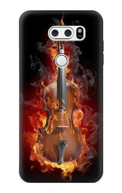 S0864 Fire Violin Case Cover Custodia per LG V30, LG V30 Plus, LG V30S ThinQ, LG V35, LG V35 ThinQ