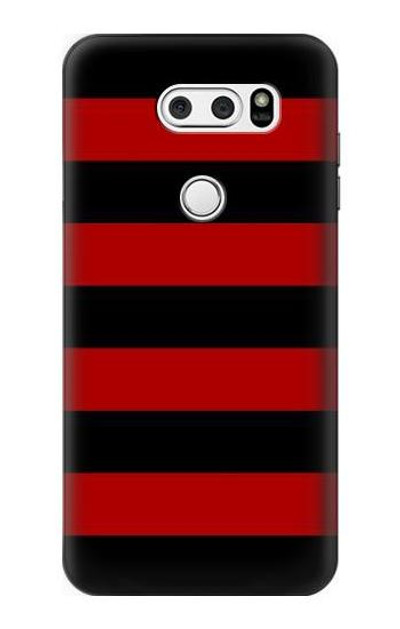 S2638 Black and Red Striped Case Cover Custodia per LG V30, LG V30 Plus, LG V30S ThinQ, LG V35, LG V35 ThinQ