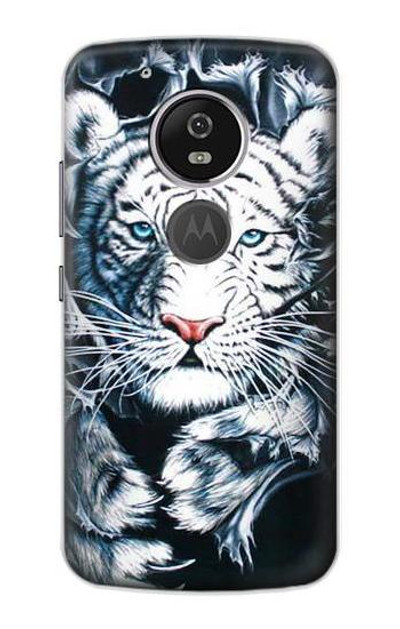 S0265 White Tiger Case Cover Custodia per Motorola Moto G6 Play, Moto G6 Forge, Moto E5