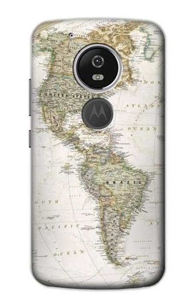 S0604 World Map Case Cover Custodia per Motorola Moto G6 Play, Moto G6 Forge, Moto E5