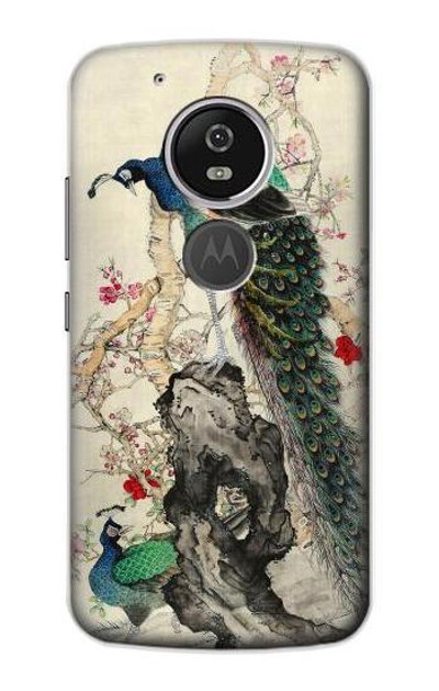 S2086 Peacock Painting Case Cover Custodia per Motorola Moto G6 Play, Moto G6 Forge, Moto E5