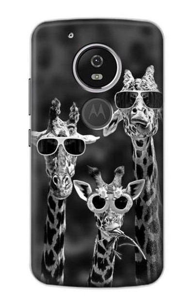 S2327 Giraffes With Sunglasses Case Cover Custodia per Motorola Moto G6 Play, Moto G6 Forge, Moto E5