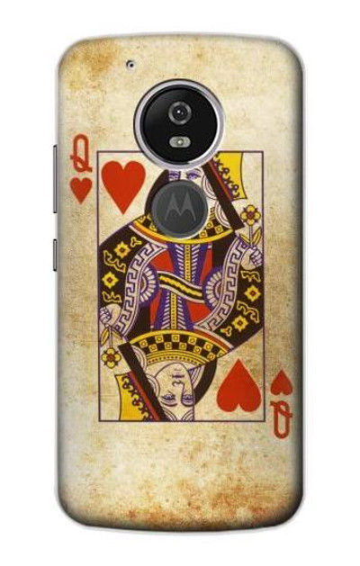 S2833 Poker Card Queen Hearts Case Cover Custodia per Motorola Moto G6 Play, Moto G6 Forge, Moto E5