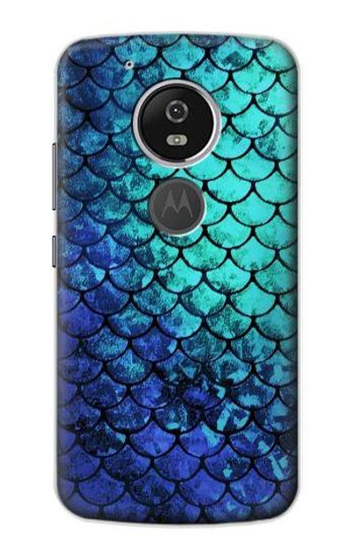 S3047 Green Mermaid Fish Scale Case Cover Custodia per Motorola Moto G6 Play, Moto G6 Forge, Moto E5