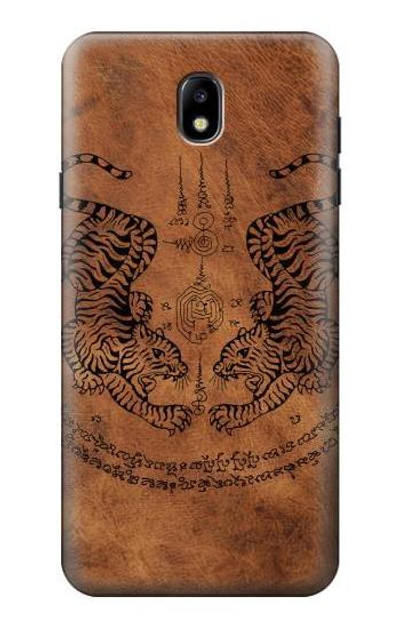 S3209 Sak Yant Twin Tiger Case Cover Custodia per Samsung Galaxy J7 (2018), J7 Aero, J7 Top, J7 Aura, J7 Crown, J7 Refine, J7 Eon, J7 V 2nd Gen, J7 Star