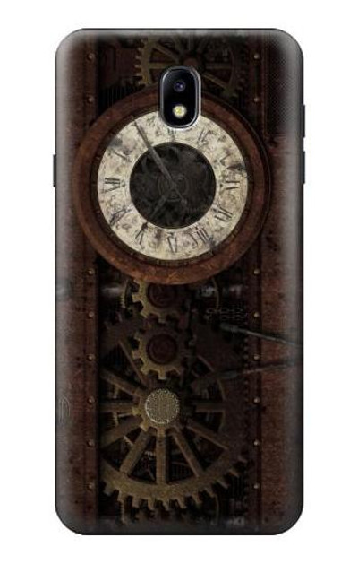 S3221 Steampunk Clock Gears Case Cover Custodia per Samsung Galaxy J7 (2018), J7 Aero, J7 Top, J7 Aura, J7 Crown, J7 Refine, J7 Eon, J7 V 2nd Gen, J7 Star