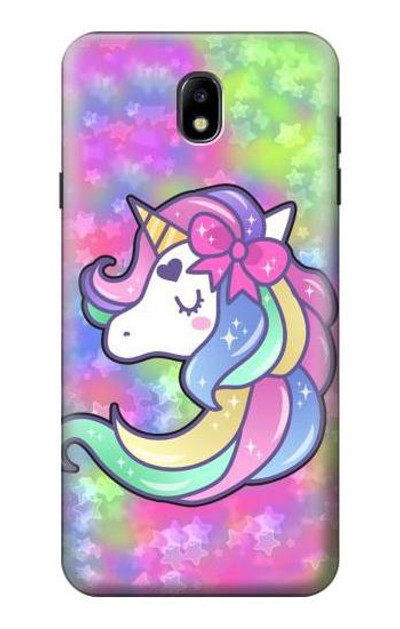 S3264 Pastel Unicorn Case Cover Custodia per Samsung Galaxy J7 (2018), J7 Aero, J7 Top, J7 Aura, J7 Crown, J7 Refine, J7 Eon, J7 V 2nd Gen, J7 Star