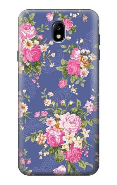 S3265 Vintage Flower Pattern Case Cover Custodia per Samsung Galaxy J7 (2018), J7 Aero, J7 Top, J7 Aura, J7 Crown, J7 Refine, J7 Eon, J7 V 2nd Gen, J7 Star