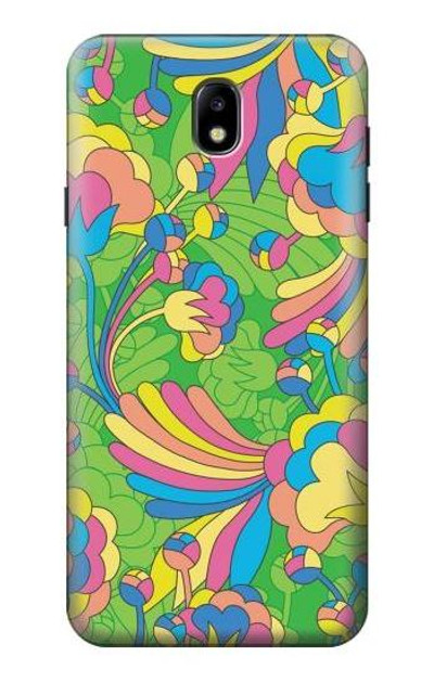 S3273 Flower Line Art Pattern Case Cover Custodia per Samsung Galaxy J7 (2018), J7 Aero, J7 Top, J7 Aura, J7 Crown, J7 Refine, J7 Eon, J7 V 2nd Gen, J7 Star