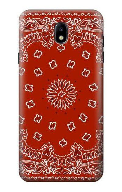 S3355 Bandana Red Pattern Case Cover Custodia per Samsung Galaxy J7 (2018), J7 Aero, J7 Top, J7 Aura, J7 Crown, J7 Refine, J7 Eon, J7 V 2nd Gen, J7 Star