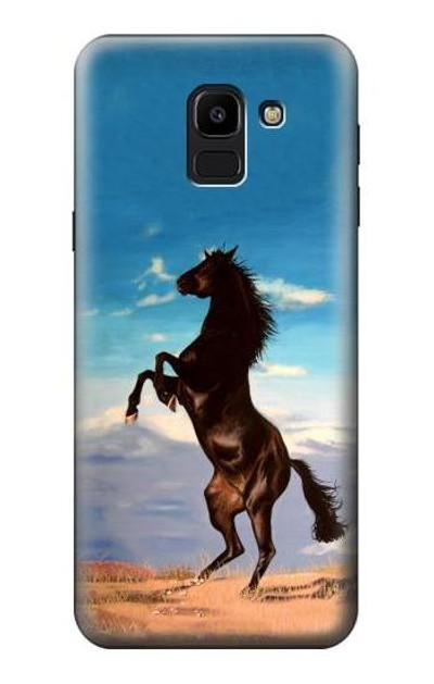 S0934 Wild Black Horse Case Cover Custodia per Samsung Galaxy J6 (2018)