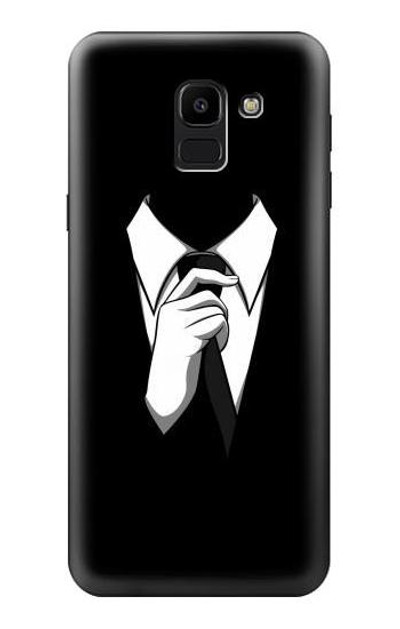 S1591 Anonymous Man in Black Suit Case Cover Custodia per Samsung Galaxy J6 (2018)