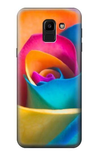 S1671 Rainbow Colorful Rose Case Cover Custodia per Samsung Galaxy J6 (2018)