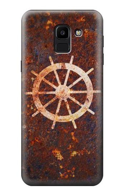 S2766 Ship Wheel Rusty Texture Case Cover Custodia per Samsung Galaxy J6 (2018)