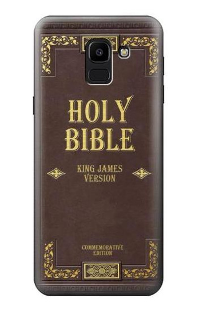 S2889 Holy Bible Cover King James Version Case Cover Custodia per Samsung Galaxy J6 (2018)