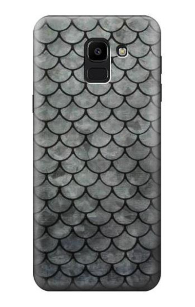 S2950 Silver Fish Scale Case Cover Custodia per Samsung Galaxy J6 (2018)