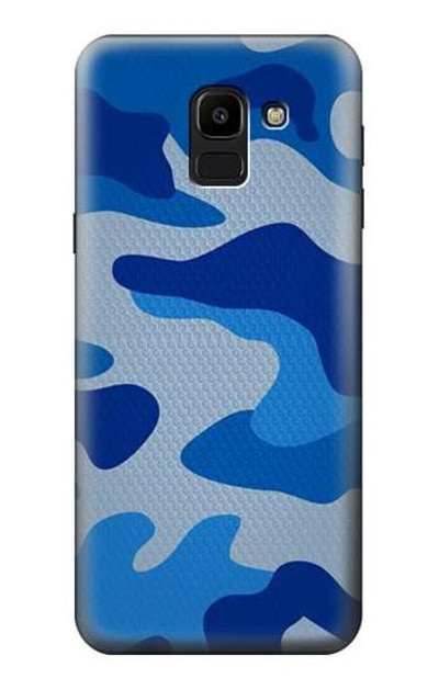 S2958 Army Blue Camo Camouflage Case Cover Custodia per Samsung Galaxy J6 (2018)