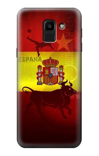 S2984 Spain Football Soccer Euro 2016 Case Cover Custodia per Samsung Galaxy J6 (2018)