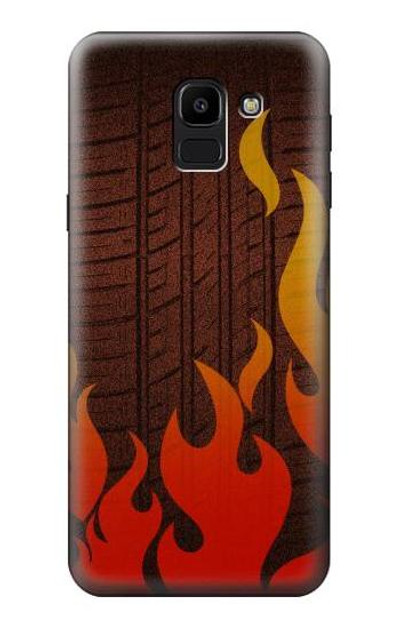 S2988 Rally Car Tire Fire Case Cover Custodia per Samsung Galaxy J6 (2018)