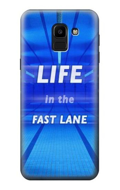 S3136 Life in the Fast Lane Swimming Pool Case Cover Custodia per Samsung Galaxy J6 (2018)