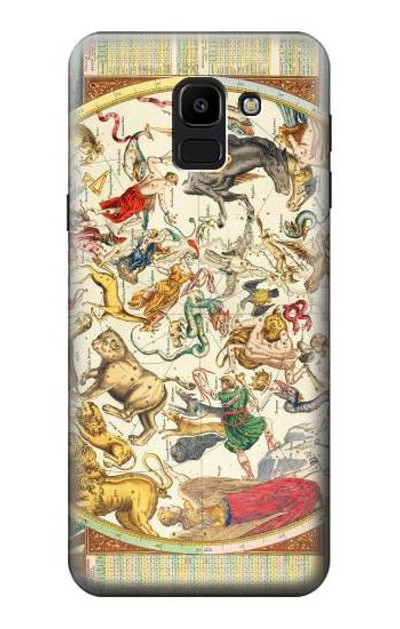 S3145 Antique Constellation Star Sky Map Case Cover Custodia per Samsung Galaxy J6 (2018)