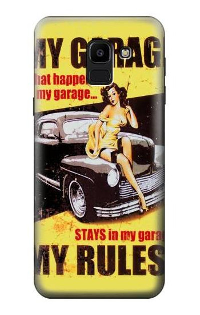 S3198 My Garage Pinup Girl Case Cover Custodia per Samsung Galaxy J6 (2018)