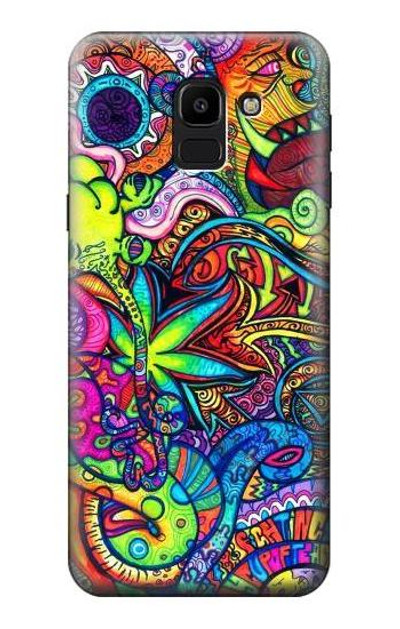 S3255 Colorful Art Pattern Case Cover Custodia per Samsung Galaxy J6 (2018)