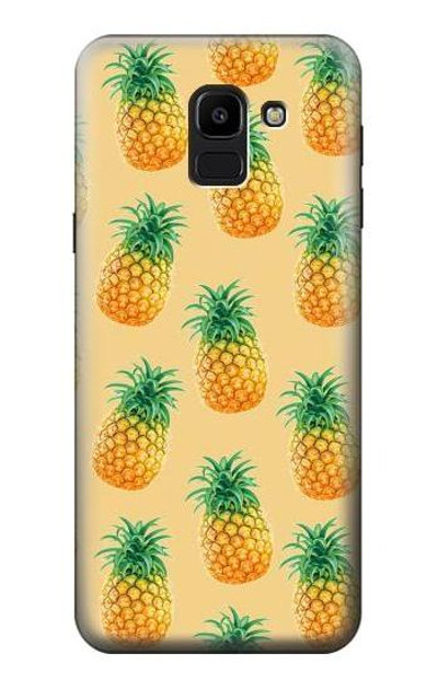 S3258 Pineapple Pattern Case Cover Custodia per Samsung Galaxy J6 (2018)