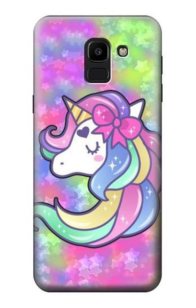 S3264 Pastel Unicorn Case Cover Custodia per Samsung Galaxy J6 (2018)