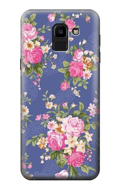 S3265 Vintage Flower Pattern Case Cover Custodia per Samsung Galaxy J6 (2018)