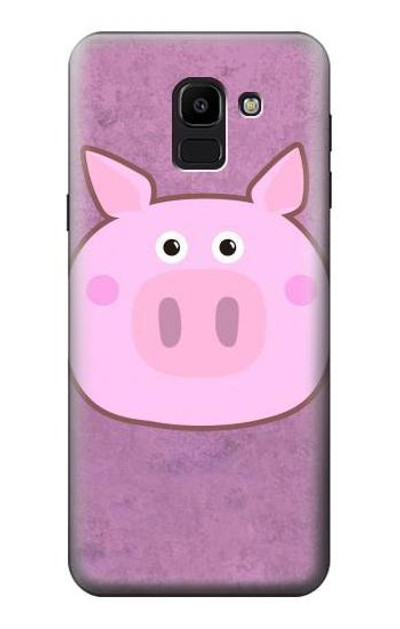 S3269 Pig Cartoon Case Cover Custodia per Samsung Galaxy J6 (2018)