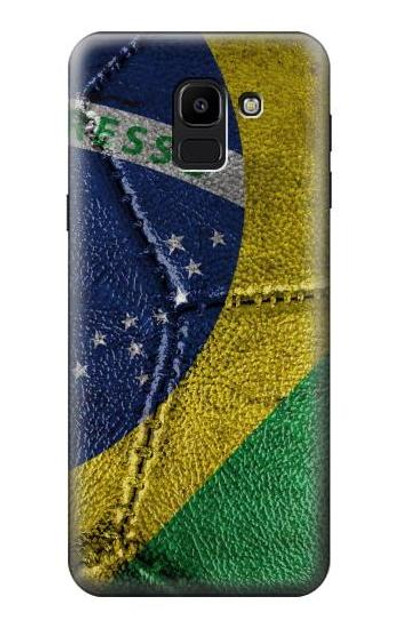 S3297 Brazil Flag Vintage Football Graphic Case Cover Custodia per Samsung Galaxy J6 (2018)
