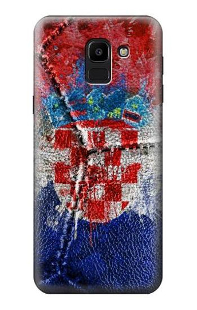 S3313 Croatia Flag Vintage Football Graphic Case Cover Custodia per Samsung Galaxy J6 (2018)