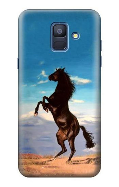 S0934 Wild Black Horse Case Cover Custodia per Samsung Galaxy A6 (2018)