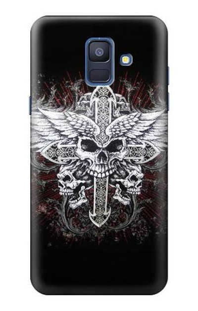 S1434 Skull Wing Tattoo Biker Case Cover Custodia per Samsung Galaxy A6 (2018)