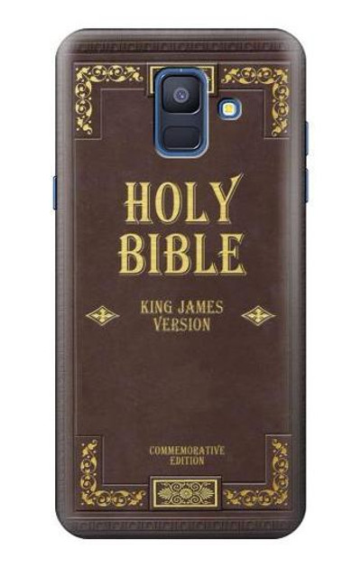 S2889 Holy Bible Cover King James Version Case Cover Custodia per Samsung Galaxy A6 (2018)