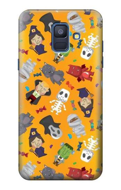 S3275 Cute Halloween Cartoon Pattern Case Cover Custodia per Samsung Galaxy A6 (2018)