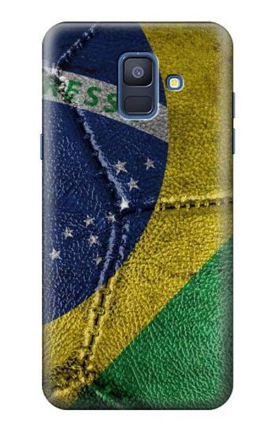 S3297 Brazil Flag Vintage Football Graphic Case Cover Custodia per Samsung Galaxy A6 (2018)