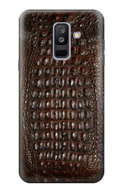S2850 Brown Skin Alligator Graphic Printed Case Cover Custodia per Samsung Galaxy A6+ (2018), J8 Plus 2018, A6 Plus 2018
