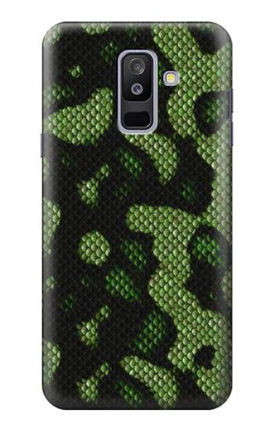 S2877 Green Snake Skin Graphic Printed Case Cover Custodia per Samsung Galaxy A6+ (2018), J8 Plus 2018, A6 Plus 2018