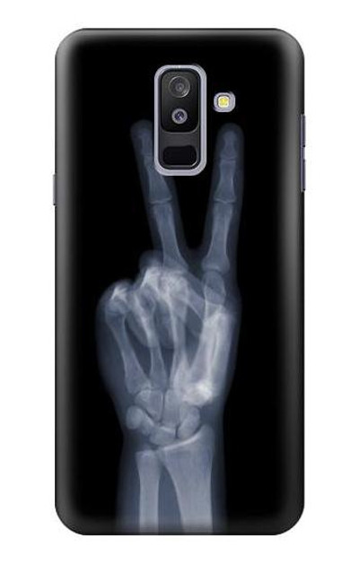 S3101 X-ray Peace Sign Fingers Case Cover Custodia per Samsung Galaxy A6+ (2018), J8 Plus 2018, A6 Plus 2018