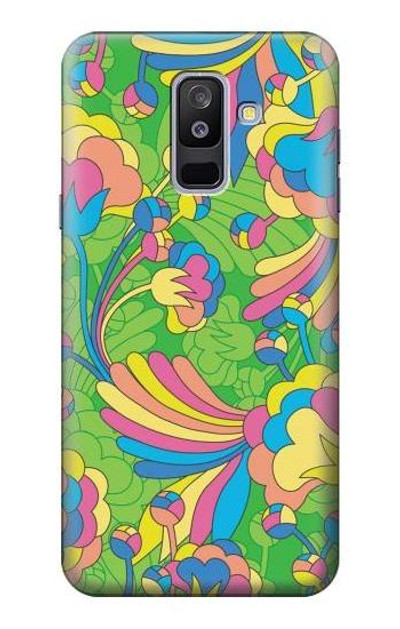 S3273 Flower Line Art Pattern Case Cover Custodia per Samsung Galaxy A6+ (2018), J8 Plus 2018, A6 Plus 2018