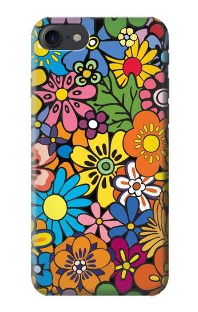 S3281 Colorful Hippie Flowers Pattern Case Cover Custodia per iPhone 7, iPhone 8