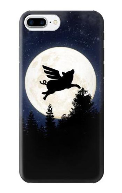 S3289 Flying Pig Full Moon Night Case Cover Custodia per iPhone 7 Plus, iPhone 8 Plus