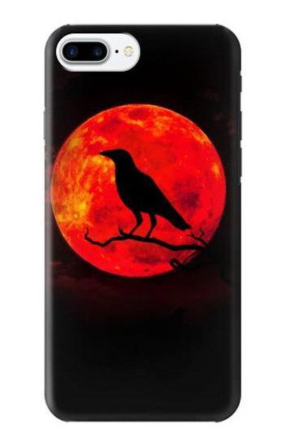 S3328 Crow Red Moon Case Cover Custodia per iPhone 7 Plus, iPhone 8 Plus